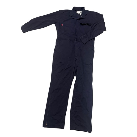 Flame Resistant FR Coveralls Mens Large Regular WESTEX UltraSoft Value Line Blue - Picture 1 of 13